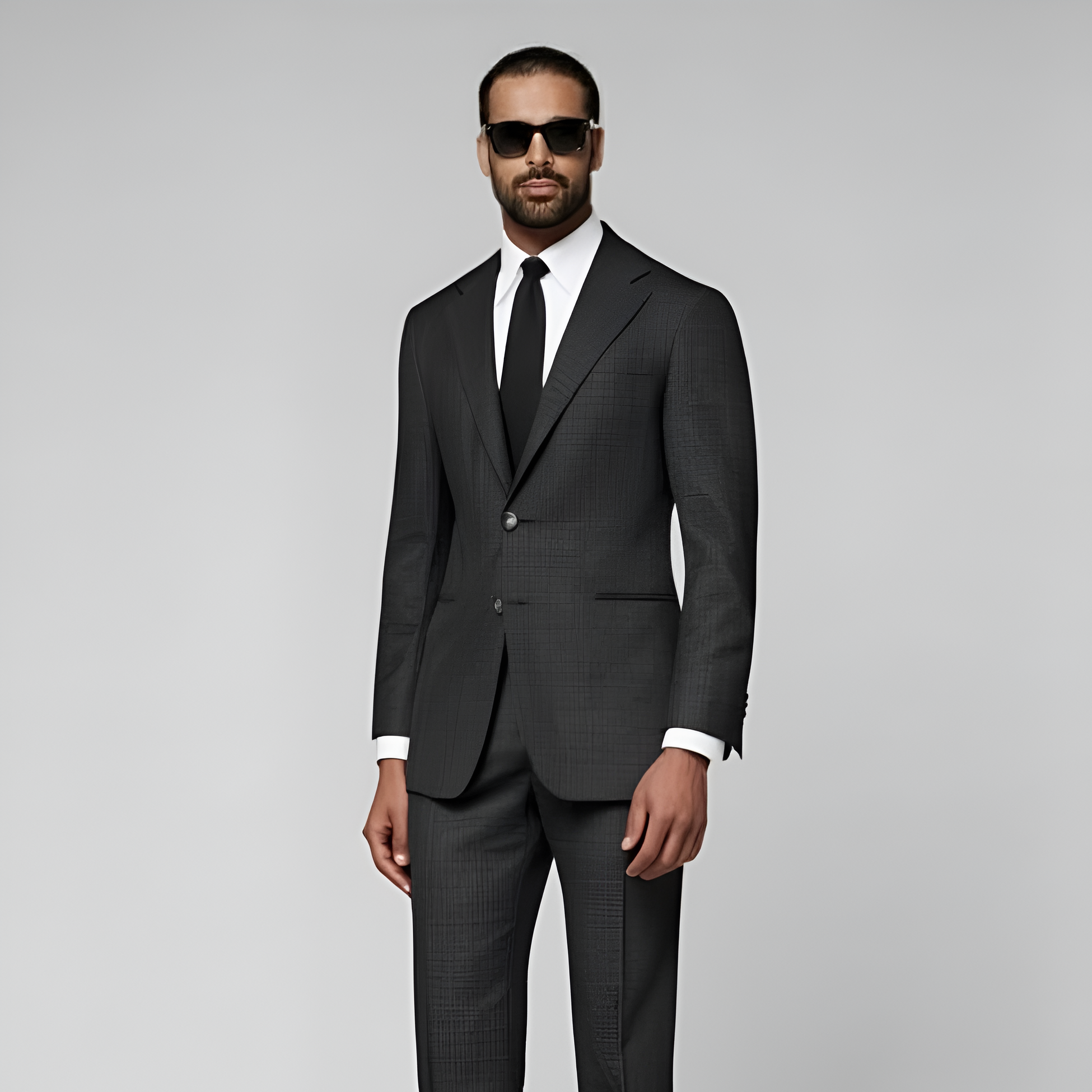 Dark Grey Houndstooth Fit Havana Suit