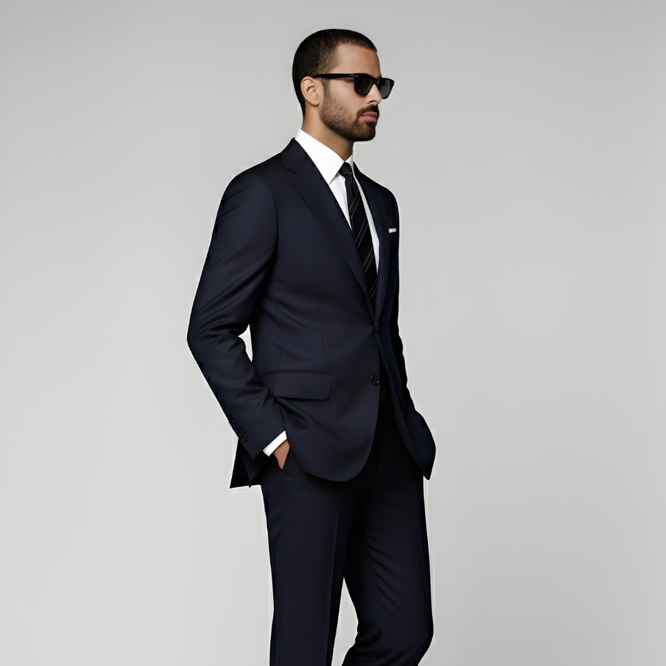 Navy Tailored Fit Milano Suit