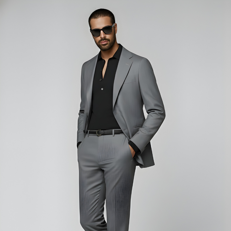 Mid Grey Tailored Fit Havana Suit