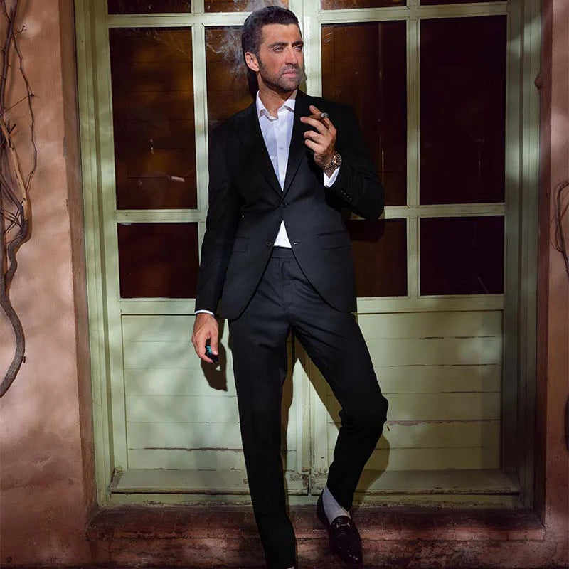 Alessandro Notch Lapel Black Suit